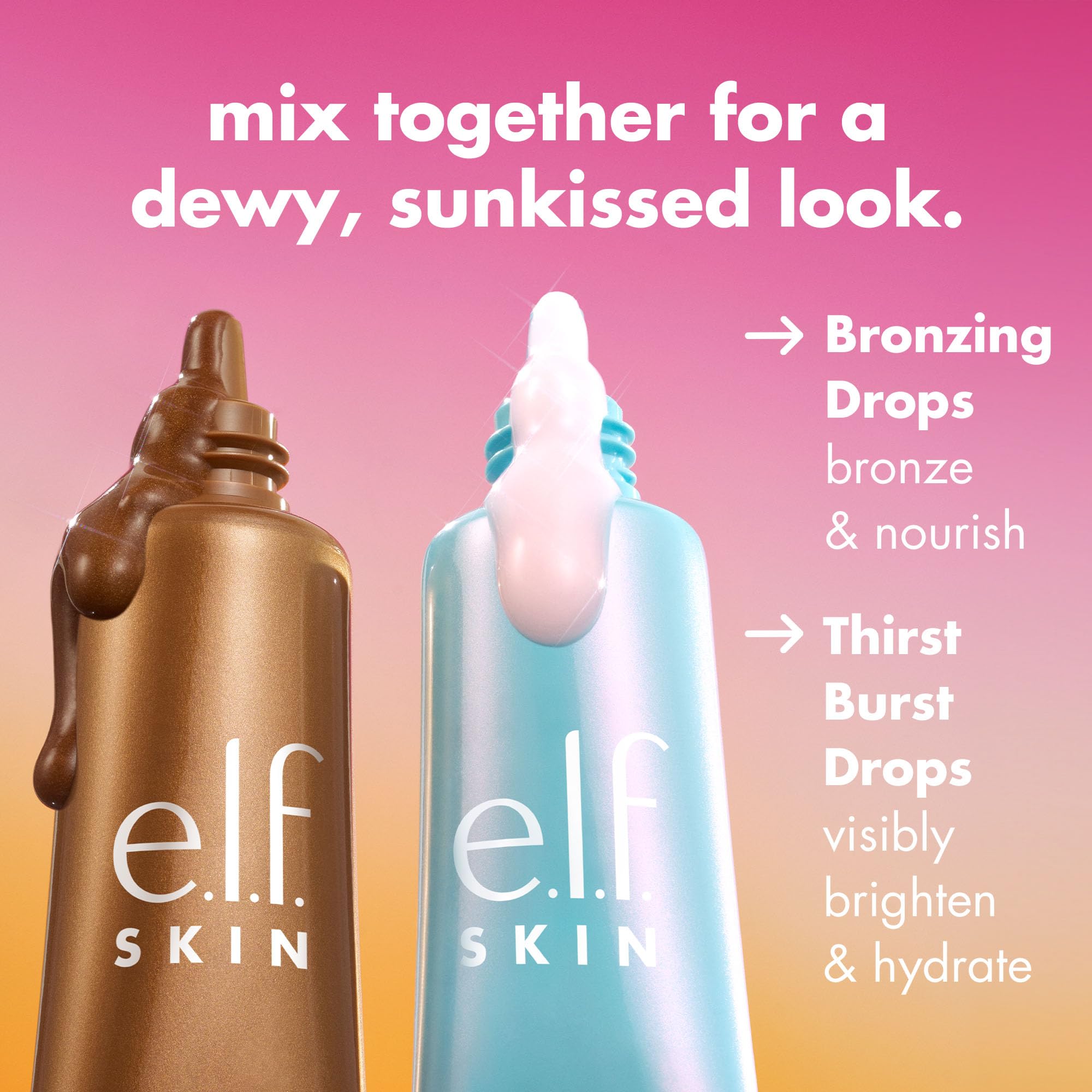 e.l.f. SKIN The Hottest Drops Duo, Holy Hydration! Thirst Burst & Bronzing Skincare Set, For A Dewy, Sun-Kissed Look, Vegan & Cruelty-Free - TrustMedUSA