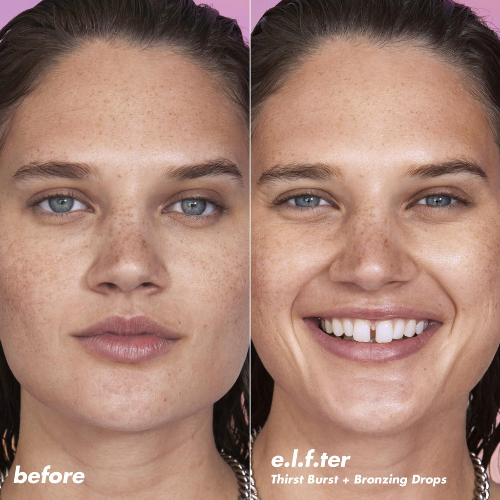 e.l.f. SKIN The Hottest Drops Duo, Holy Hydration! Thirst Burst & Bronzing Skincare Set, For A Dewy, Sun-Kissed Look, Vegan & Cruelty-Free - TrustMedUSA
