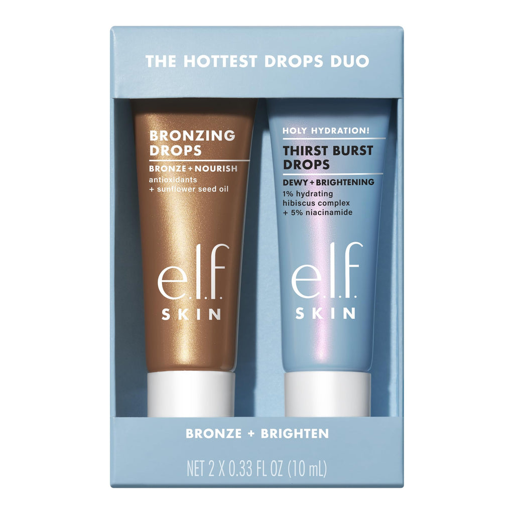 e.l.f. SKIN The Hottest Drops Duo, Holy Hydration! Thirst Burst & Bronzing Skincare Set, For A Dewy, Sun-Kissed Look, Vegan & Cruelty-Free - TrustMedUSA