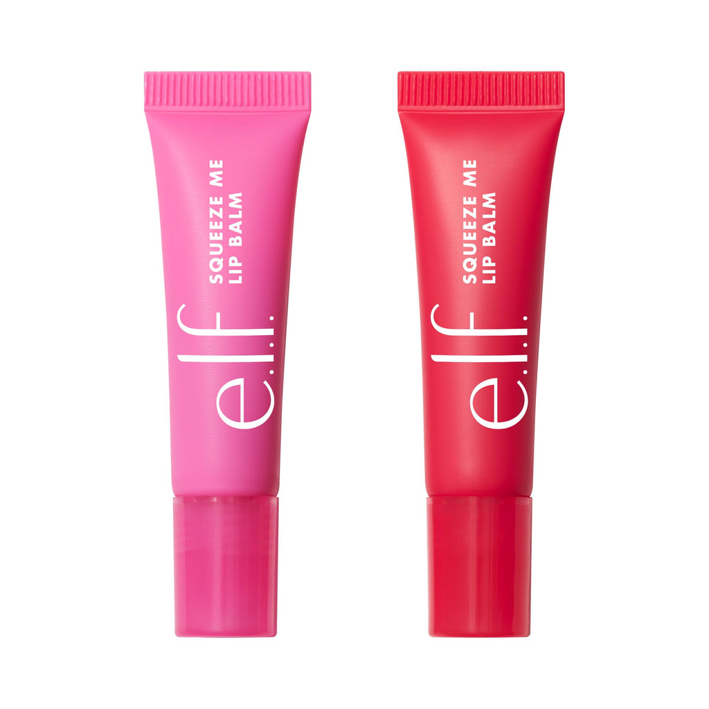 e.l.f. Squeeze Me More Lip Balm Duo, Moisturizing Balm For A Sheer Tint Of Color, Made With Hyaluronic Acid, Vegan & Cruelty-Free, Cherry & Bubblegum - TrustMedUSA