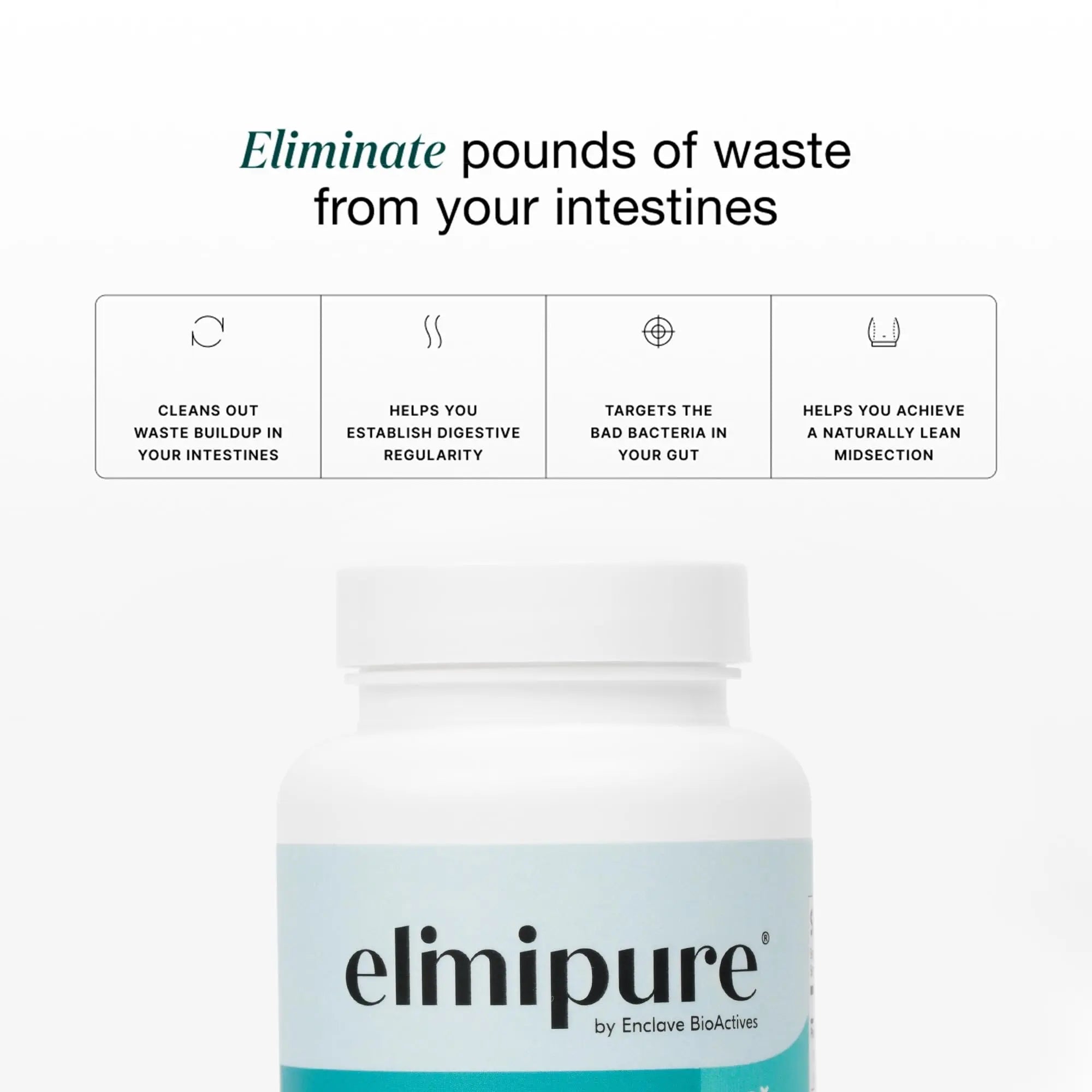 Elimipure Gut Cleanse & Restore Supplement: Natural & Effective Detox Cleanse Capsules | Fortify Your Microbiome | Effortless Morning Stools | Restore Your Gut from the Inside Out - TrustMedUSA