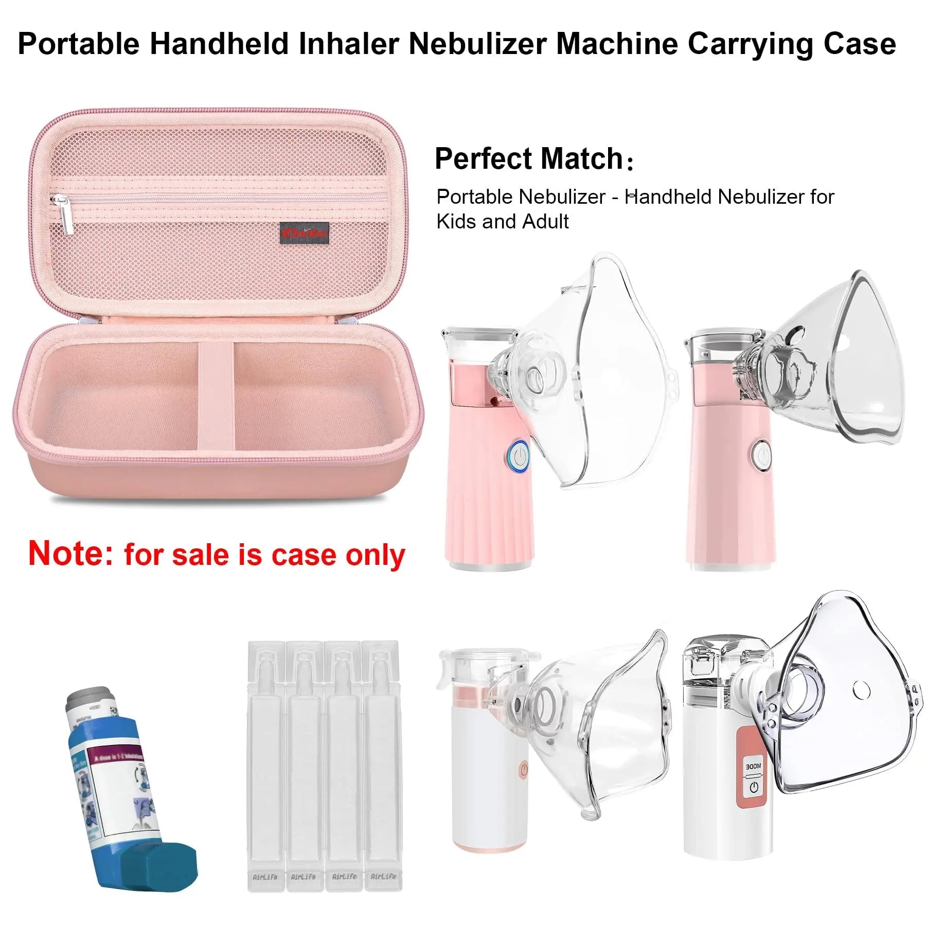Elonbo Carrying Case Compatible with Portable Handheld Inhaler Nebulizer Machine - TrustMedUSA
