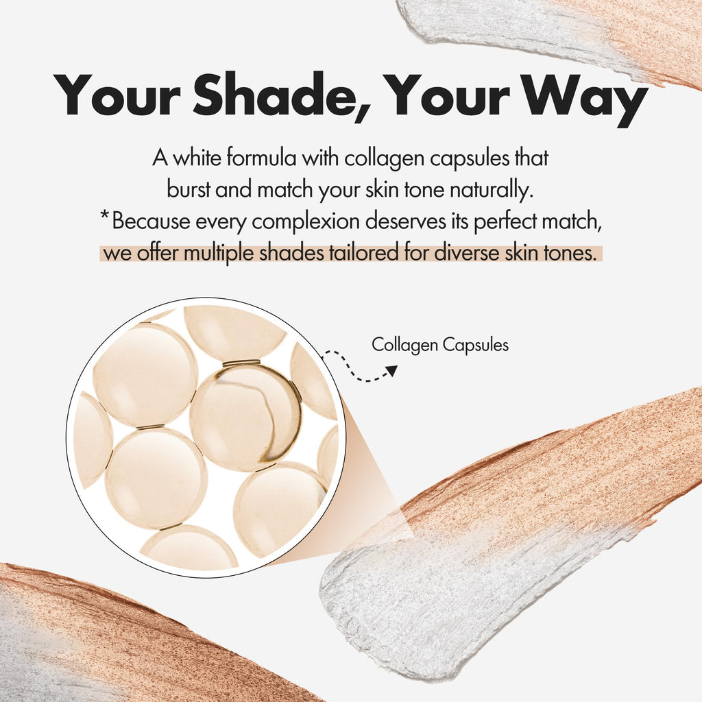 ELROEL Blanc Cover Cream Stick V White - Korean Color-Changing Foundation Stick with Volufiline - Medium to Full Coverage Dewy Finish Base Makeup - Dual-Ended with Detachable Brush (202 Natural) - TrustMedUSA