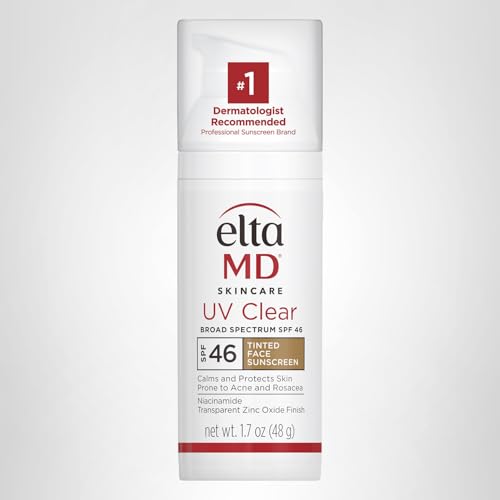EltaMD UV Clear Tinted Sunscreen for Face, SPF 46 with Zinc Oxide, Oil-Free, Dermatologist Recommended, For Acne-Prone Sensitive Skin, 1.7 oz - TrustMedUSA