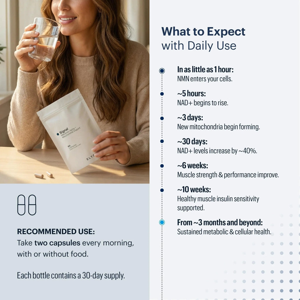 ELYSIUM Signal NMN Supplement - Clinically Proven to Support NAD+ Production, Mitochondrial Function & Metabolic Health - Nicotinamide Mononucleotide and SIRT3 Activation Complex- 30 Day Supply - TrustMedUSA