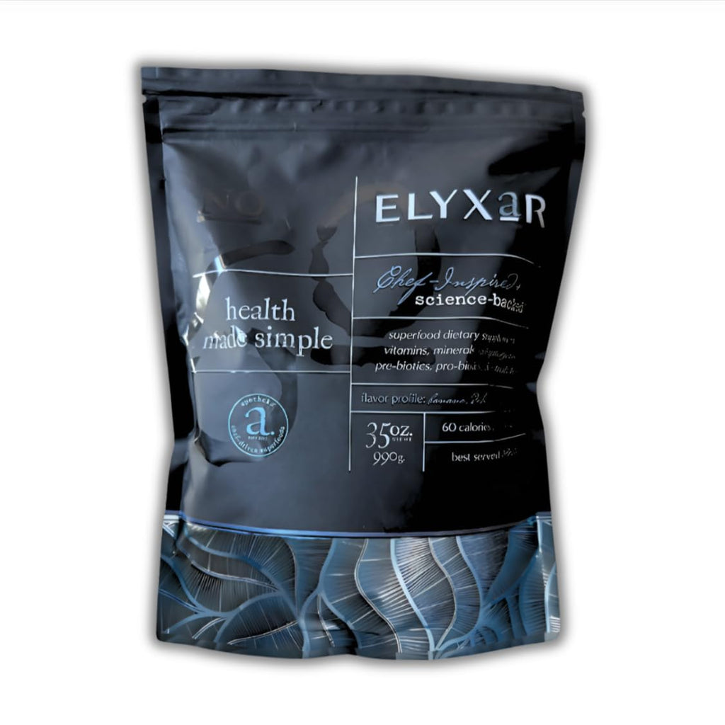 ELYXaR Daily Superfood Complex - Supplement Powder - 60+ Vitamins, Minerals, Wholefood-Sourced Ingredients, Stress Adaptogens, Pro & Prebiotics, Digestive Enzymes, & Electrolytes - 30 Servings - TrustMedUSA