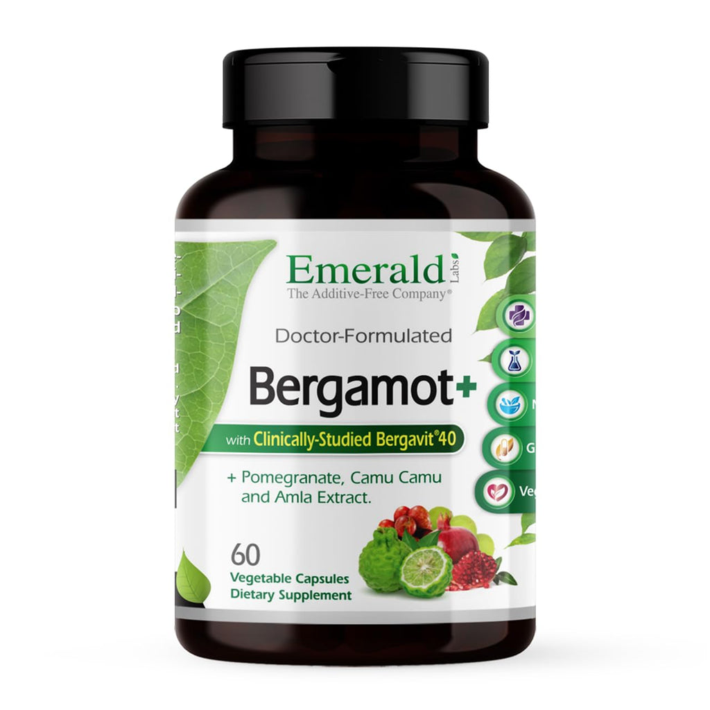 EMERALD LABS Bergamot+ - Supports Metabolism & Heart Health with Bergamot, Pomegranate, Amla & Camu Camu - Gluten-Free & Vegan - 60 Vegetable Capsules (30 Servings) - TrustMedUSA