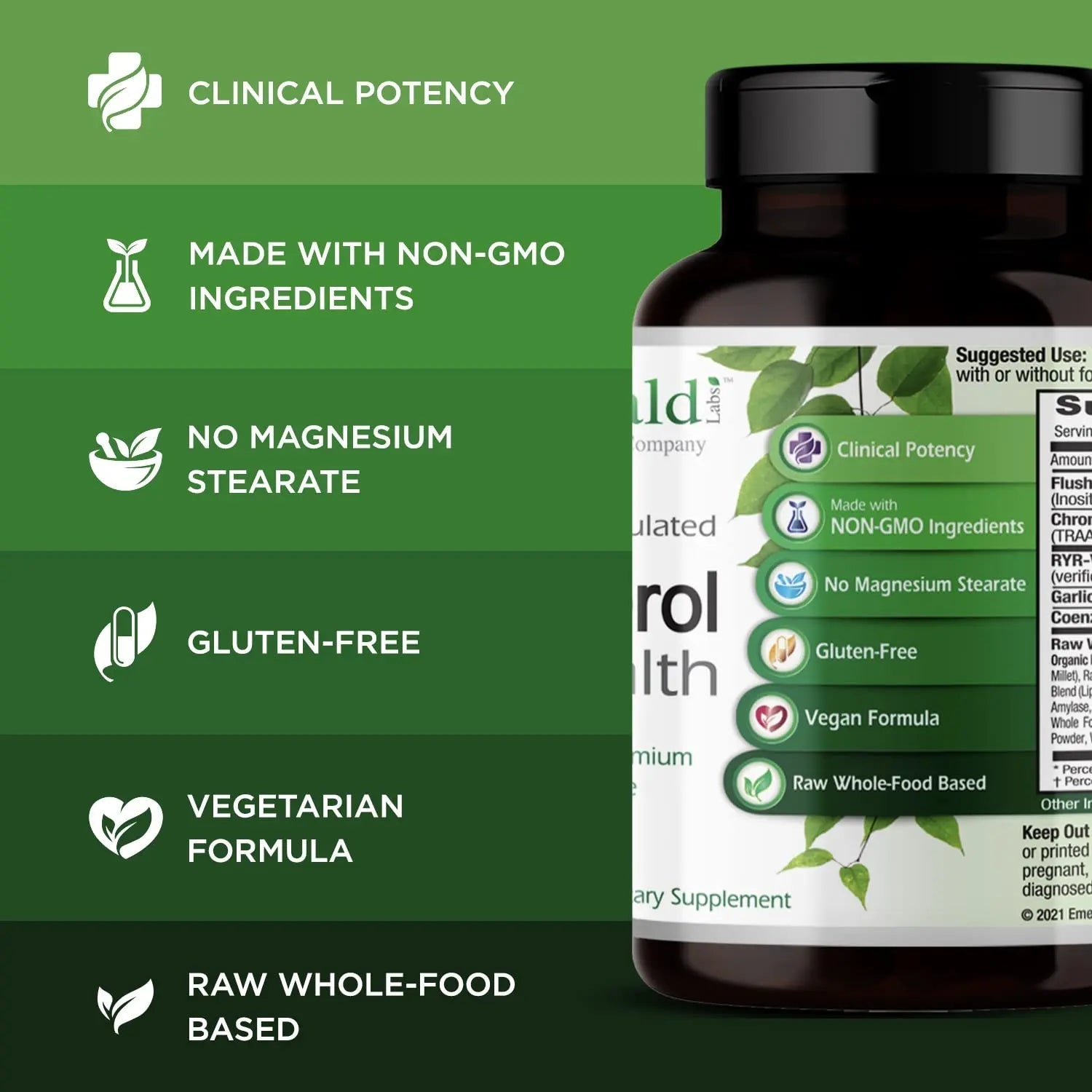 EMERALD LABS Cholesterol Health (90 Caps) & Pomegranate Extract (60 Caps) - Supports Heart Health & Immune Function - Gluten Free & Vegan - TrustMedUSA