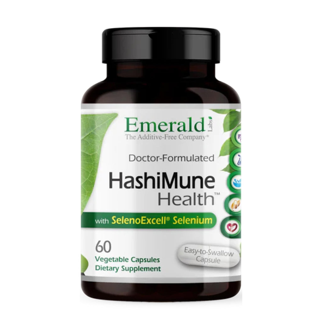 Emerald Labs HashiMune Health - Vegan Thyroid & Immune Support Supplement - Includes SelenoExcell Selenium & Myo-Inositol - 60 Vegetable Capsules (30-Day Supply) - TrustMedUSA