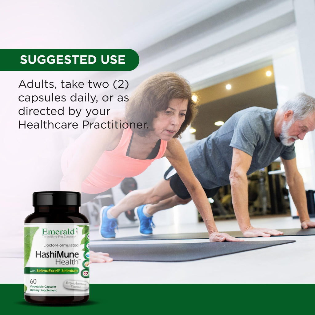 Emerald Labs HashiMune Health - Vegan Thyroid & Immune Support Supplement - Includes SelenoExcell Selenium & Myo-Inositol - 60 Vegetable Capsules (30-Day Supply) - TrustMedUSA