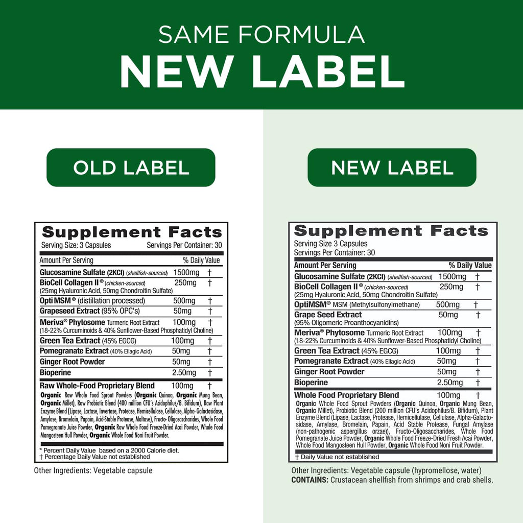 EMERALD LABS Joint Health - Biocell II Collagen, OptiMSM, Glucosamine, Meriva Turmeric Curcuminoids & More - Joint Health, Mobility & Flexibility Support* - 90 Vegetable Capsules (30-Day Supply) - TrustMedUSA