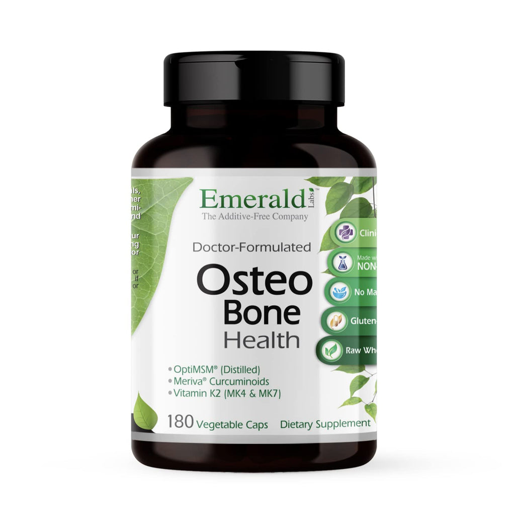 EMERALD LABS Osteo Bone Health - Immune Support & Bone & Joint Supplement with Vitamin D3, K2, Calcium, Magnesium, OptiMSM, Meriva Phytosome & More - 180 Vegetable Capsules - TrustMedUSA