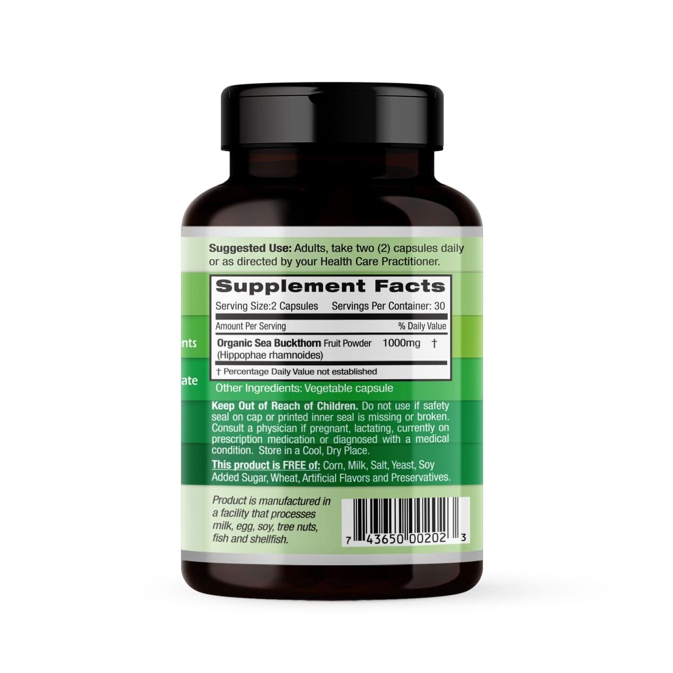 EMERALD LABS Sea Buckthorn - Dietary Supplement with Vitamins C, E & Omega 7 - Supports Adrenal, Energy, Skin & Immune Health - 60 Vegetable Capsules (30-Day Supply) - TrustMedUSA