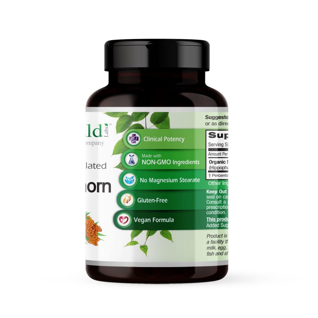 EMERALD LABS Sea Buckthorn - Dietary Supplement with Vitamins C, E & Omega 7 - Supports Adrenal, Energy, Skin & Immune Health - 60 Vegetable Capsules (30-Day Supply) - TrustMedUSA