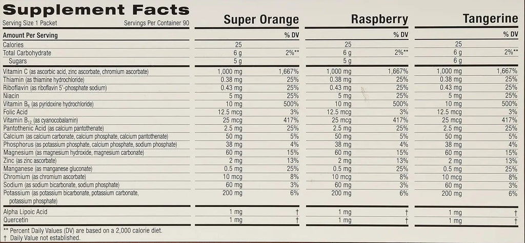 Emergen-C 1,000 mg Vitamin C Dietary Supplement Drink Mix, Super Orange/Raspberry - TrustMedUSA