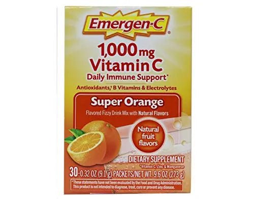 Emergen-C Super Orange Vitamin C - 30 Count (Pack of 4) (Packaging may vary) - TrustMedUSA