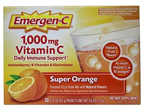 Emergen-C Super Orange Vitamin C - 30 Count (Pack of 4) (Packaging may vary) - TrustMedUSA