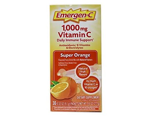 Emergen-C Super Orange Vitamin C - 30 Count (Pack of 4) (Packaging may vary) - TrustMedUSA