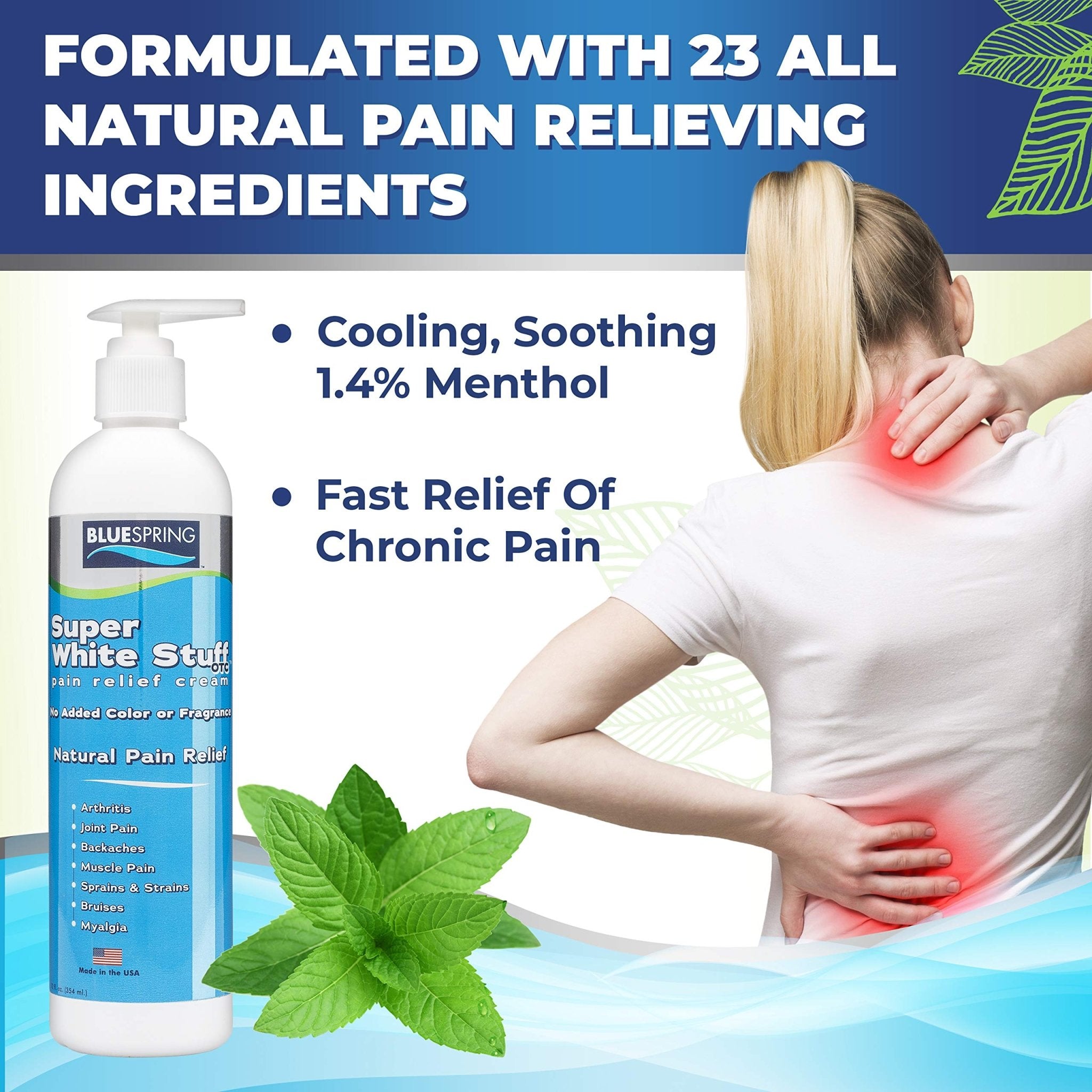 Emu Therapy Super White Stuff OTC 12-oz. Pump Bottle - Natural, Made in USA, Paraben-Free, Works in As Little As 5 Minutes for Joint/Muscle Pain, Backaches, Sprains/Strains, Bruises & More - TrustMedUSA