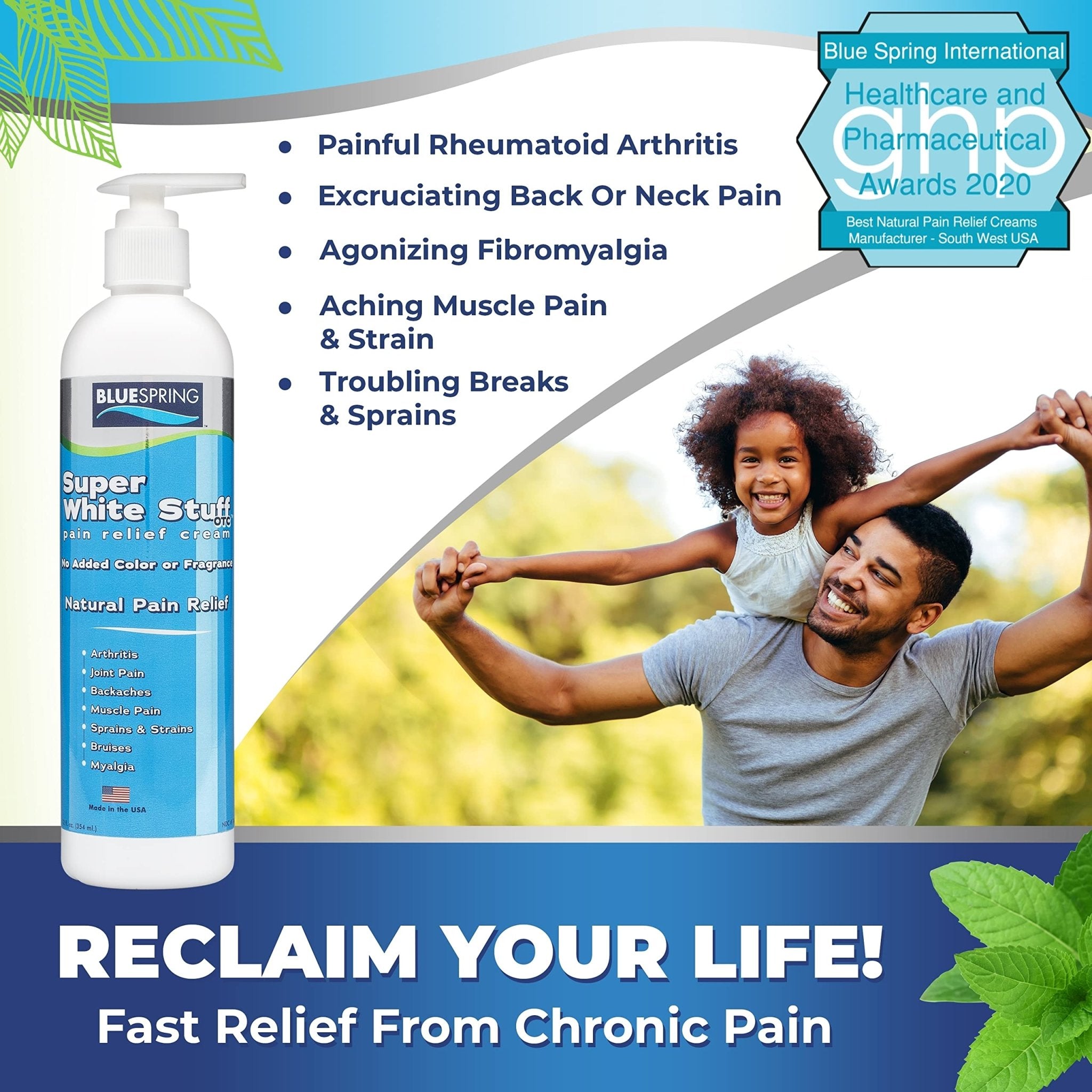 Emu Therapy Super White Stuff OTC 12-oz. Pump Bottle - Natural, Made in USA, Paraben-Free, Works in As Little As 5 Minutes for Joint/Muscle Pain, Backaches, Sprains/Strains, Bruises & More - TrustMedUSA