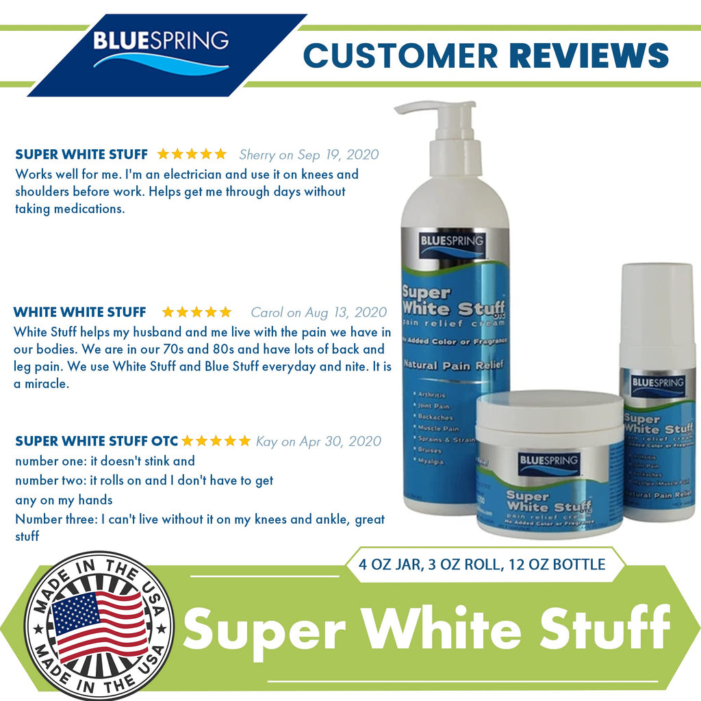 Emu Therapy Super White Stuff OTC 12-oz. Pump Bottle - Natural, Made in USA, Paraben-Free, Works in As Little As 5 Minutes for Joint/Muscle Pain, Backaches, Sprains/Strains, Bruises & More - TrustMedUSA