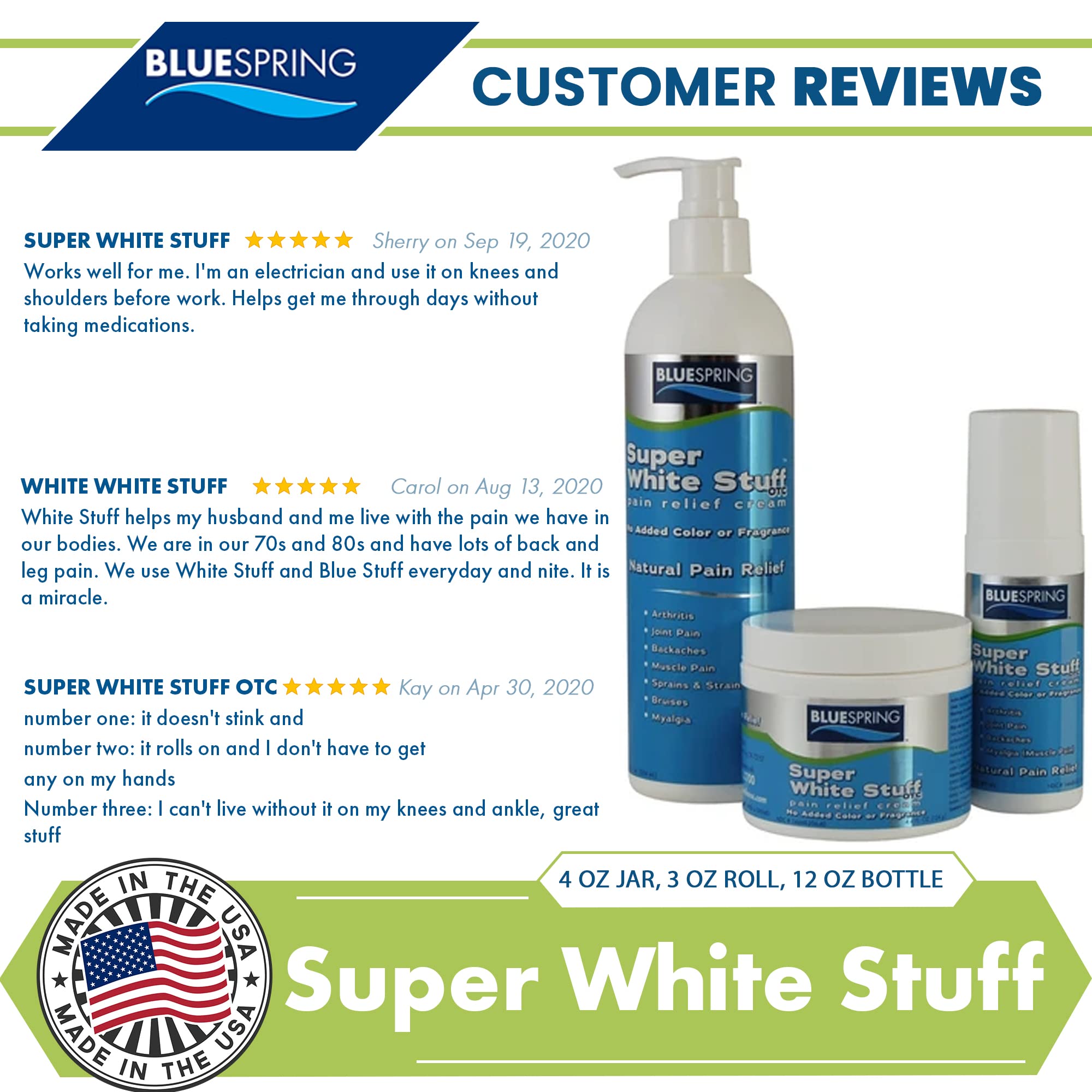 Emu Therapy Super White Stuff OTC 12-oz. Pump Bottle - Natural, Made in USA, Paraben-Free, Works in As Little As 5 Minutes for Joint/Muscle Pain, Backaches, Sprains/Strains, Bruises & More - TrustMedUSA