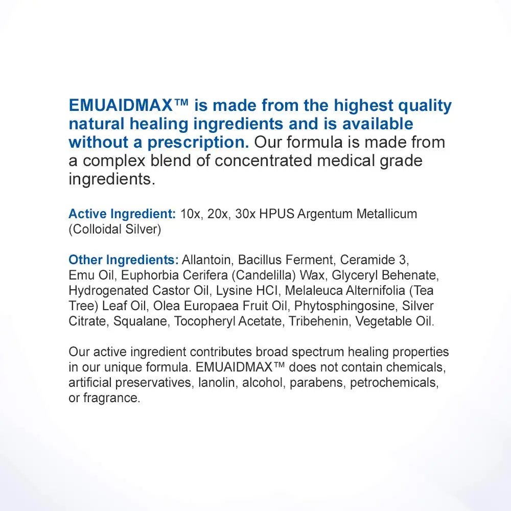 emuaid EMUAIDMAX Ointment 2oz - Eczema Cream. Maximum Strength Treatment - TrustMedUSA