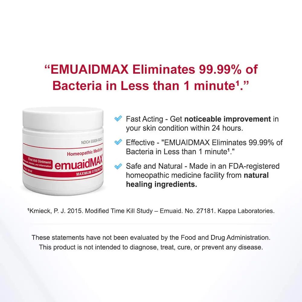 emuaid EMUAIDMAX Ointment 2oz - Eczema Cream. Maximum Strength Treatment - TrustMedUSA