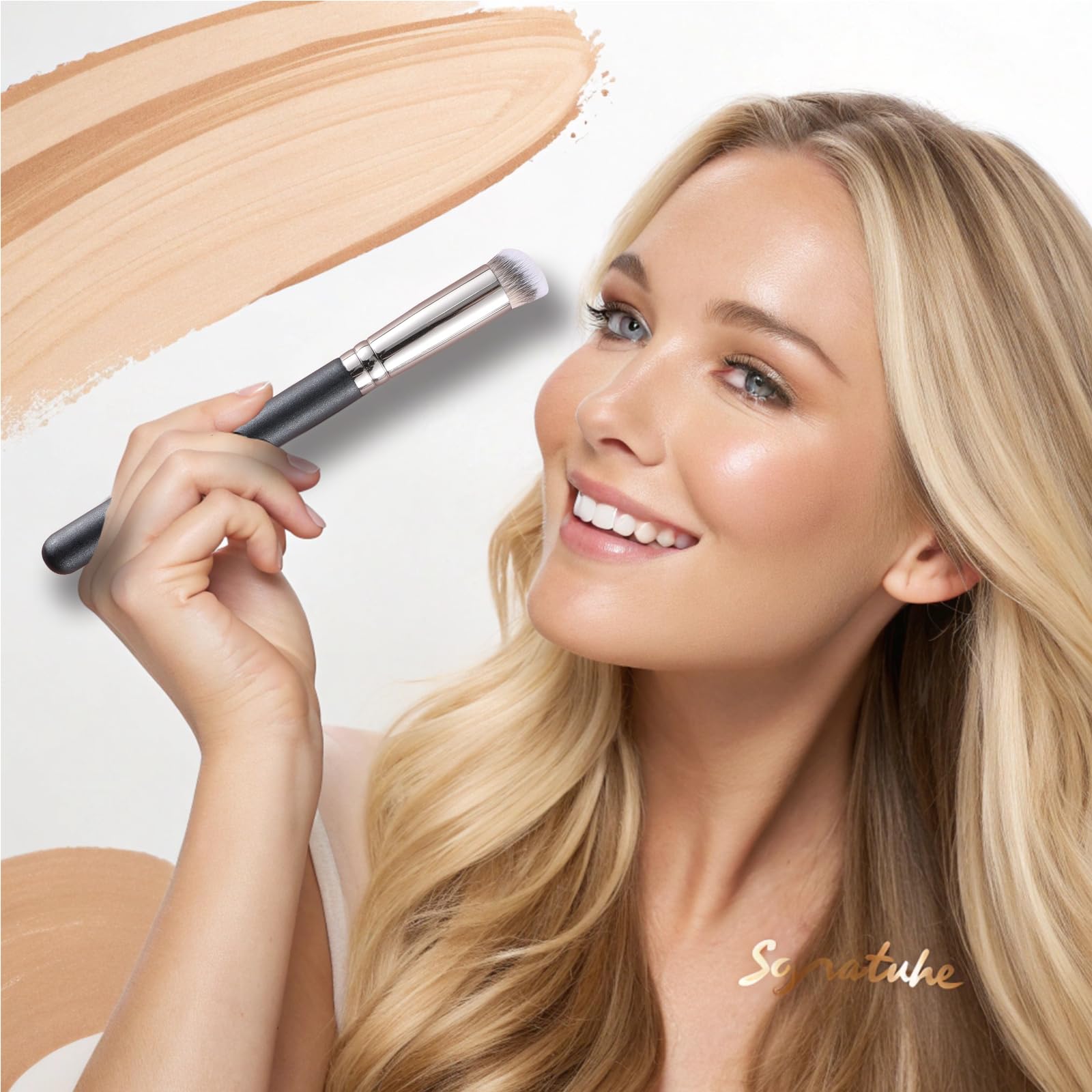 ENERGY Concealer Brush Under Eye Mini Angled Flat Top Kabuki Nose Contour Brush for Concealing Blending Setting Buffing with Powder Liquid Cream Cosmetic Pro Small Makeup Foundation brushes 270 - TrustMedUSA