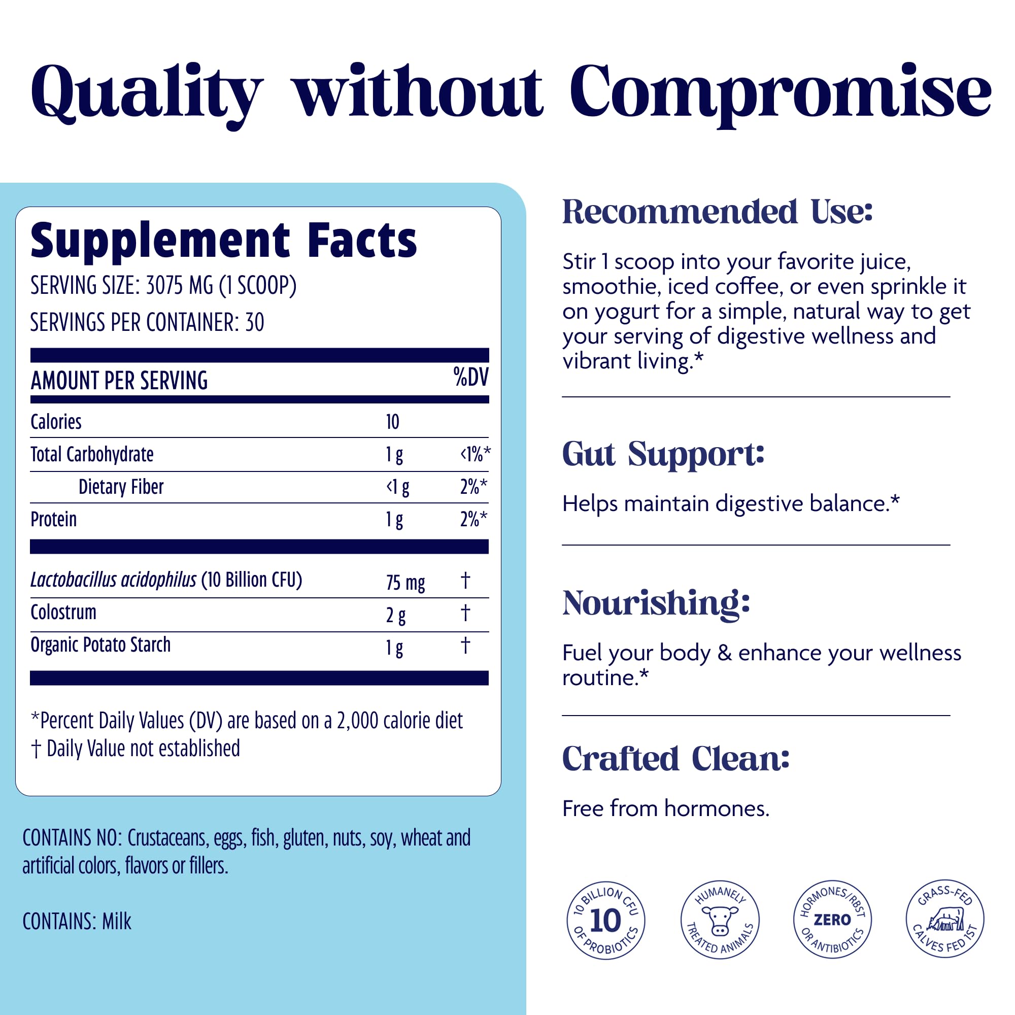 Enzymedica Colostrum + Probiotics Powder Supplement - Grass Fed Bovine Colostrum for Women & Men, Peptide & Lactoferrin Support, Promotes Hair, Skin, Nails, Immune & Gut Health, Gluten Free - 3.25 oz - TrustMedUSA