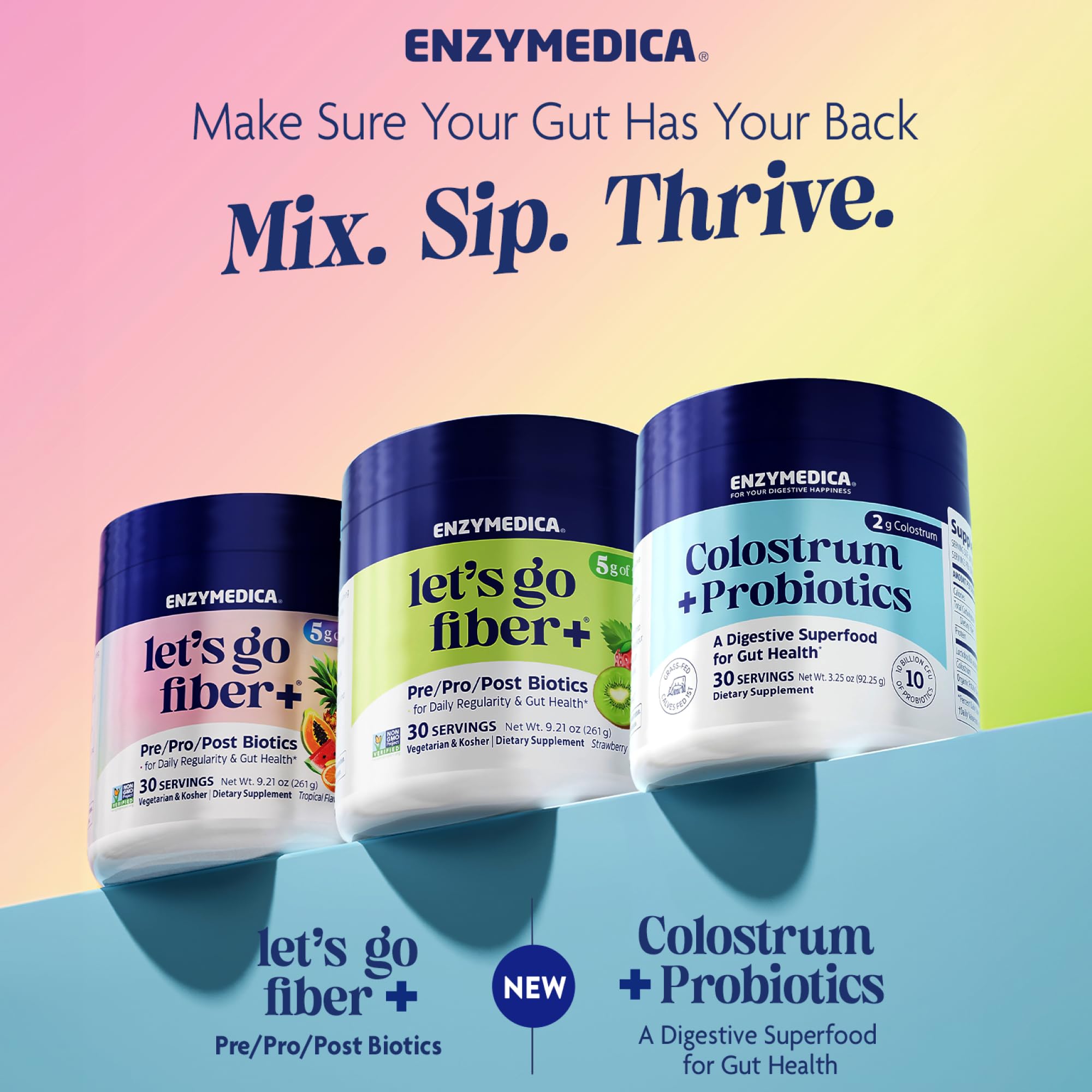 Enzymedica Colostrum + Probiotics Powder Supplement - Grass Fed Bovine Colostrum for Women & Men, Peptide & Lactoferrin Support, Promotes Hair, Skin, Nails, Immune & Gut Health, Gluten Free - 3.25 oz - TrustMedUSA