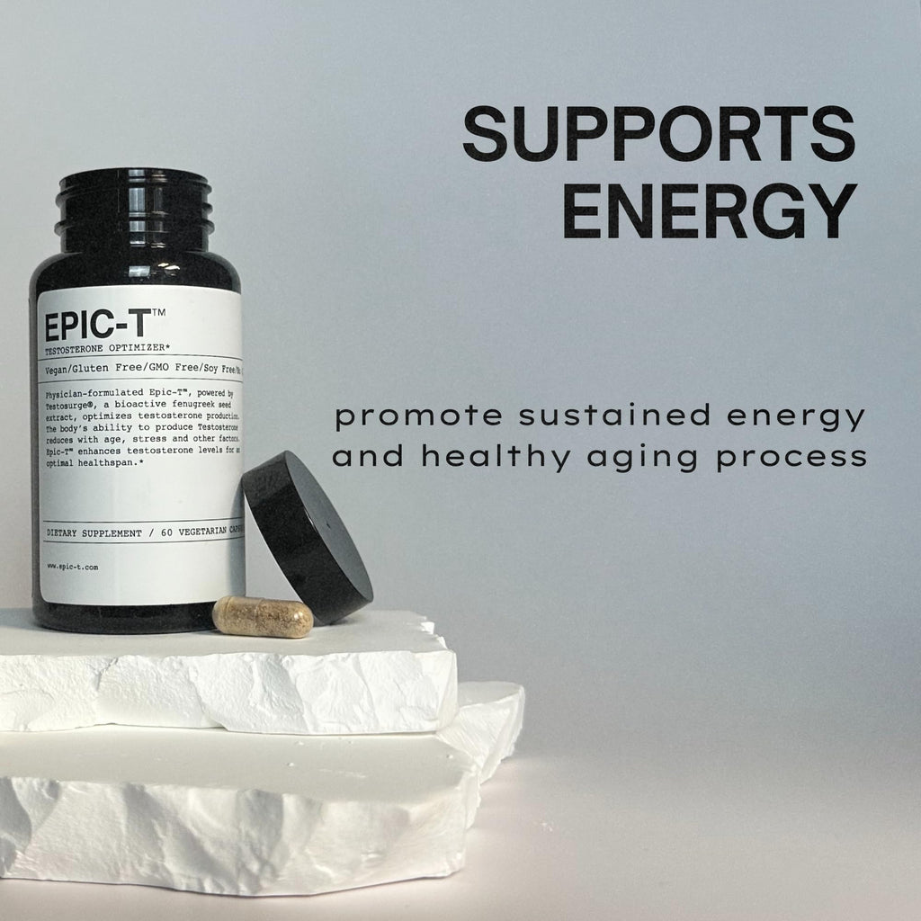 EPIC-T Testosterone Support Supplement for Men | Plant-Based Formula with Testosurge, B-Complex, B12, Zinc & Boron | Vegan, Non-GMO Daily Support - TrustMedUSA