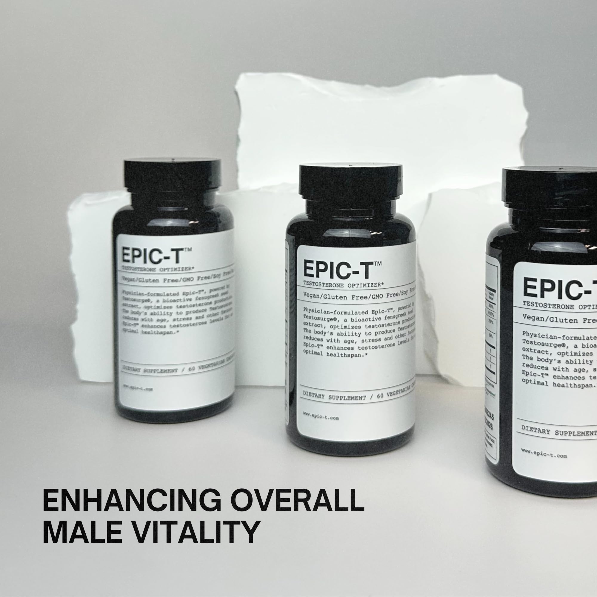 EPIC-T Testosterone Support Supplement for Men | Plant-Based Formula with Testosurge, B-Complex, B12, Zinc & Boron | Vegan, Non-GMO Daily Support - TrustMedUSA