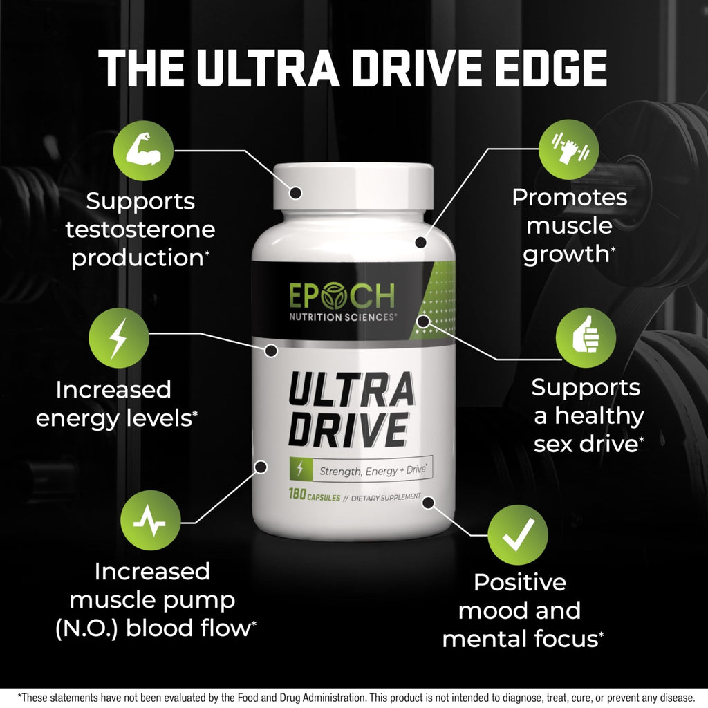 Epoch Nutrition | Ultra Drive – Advanced Performance Formula | Supports Energy, Endurance, and Healthy Circulation | with Tongkat Ali, Icariin & Nitric Oxide Support - TrustMedUSA