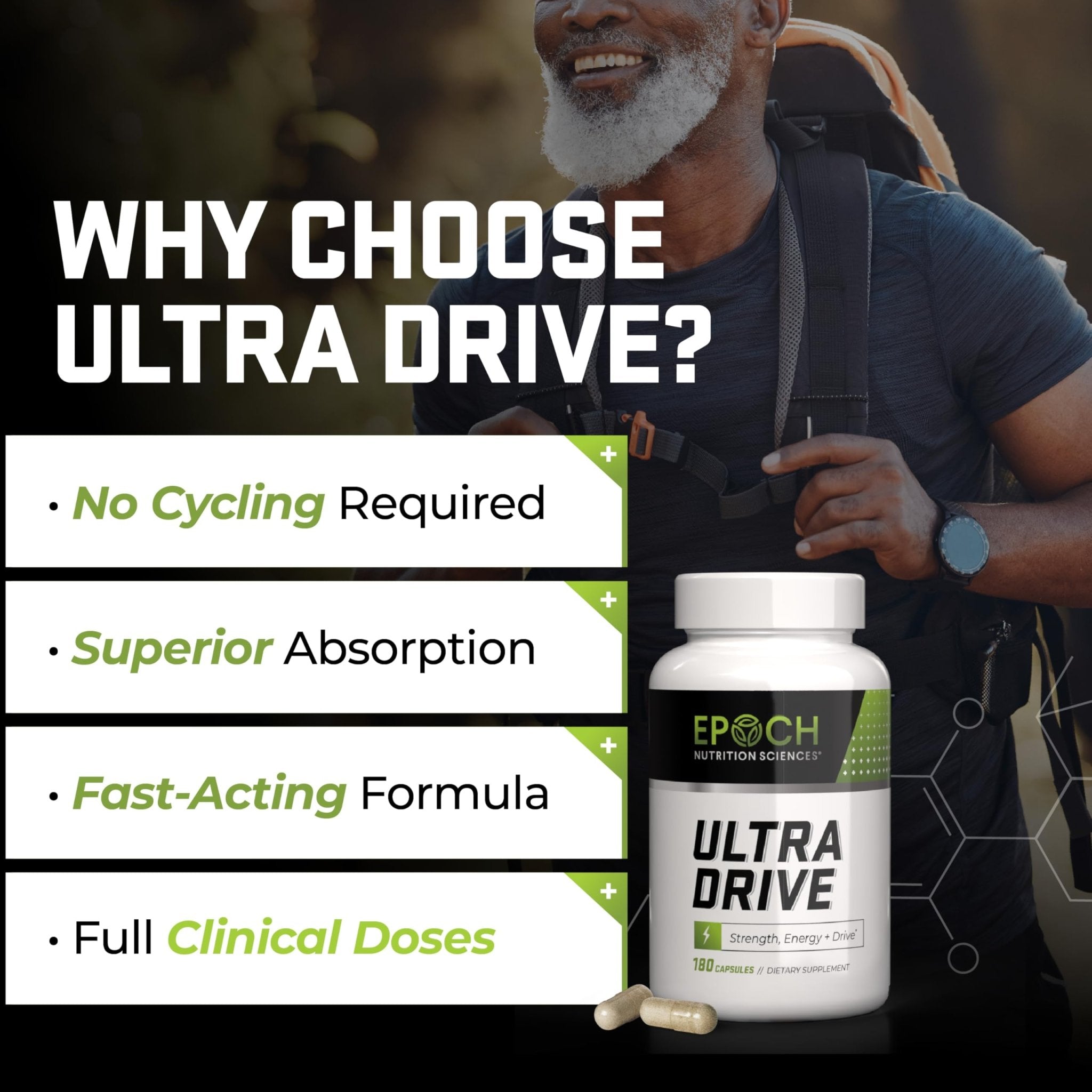 Epoch Nutrition | Ultra Drive – Advanced Performance Formula | Supports Energy, Endurance, and Healthy Circulation | with Tongkat Ali, Icariin & Nitric Oxide Support - TrustMedUSA