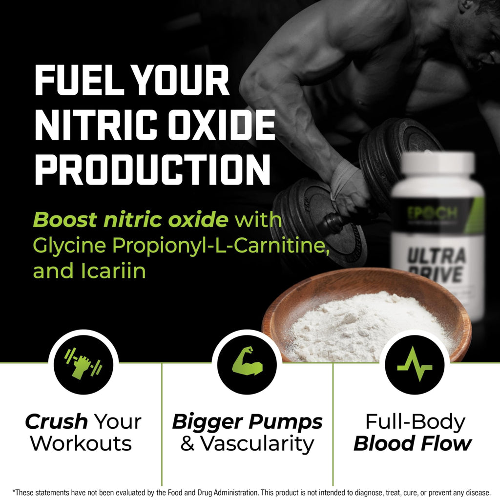 Epoch Nutrition | Ultra Drive – Advanced Performance Formula | Supports Energy, Endurance, and Healthy Circulation | with Tongkat Ali, Icariin & Nitric Oxide Support - TrustMedUSA