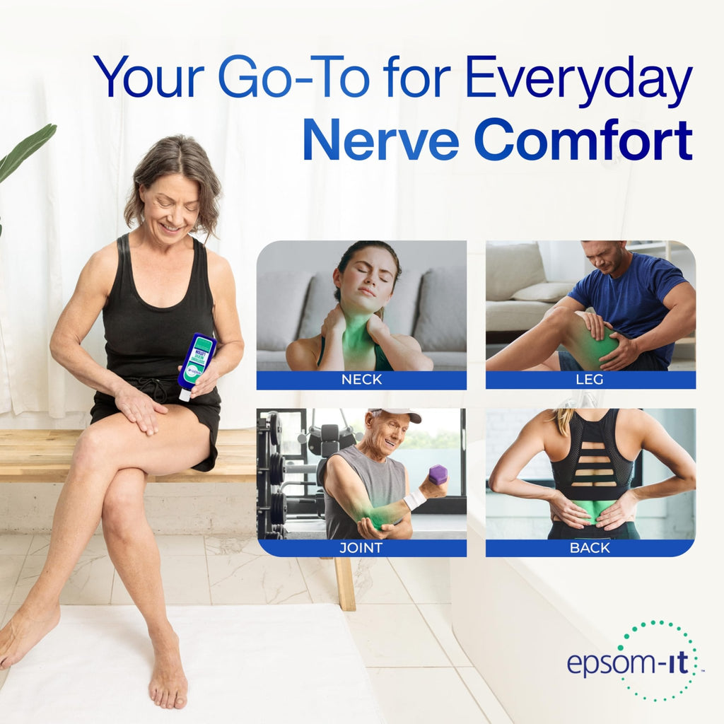 Epsom-It Soothing Nerve Lotion - Epsom Salt Magnesium Lotion, Topical Magnesium Cream with Capsaicin & Arnica to Provide Comfort for Legs, Knee and Feet, 8.0 oz., 2-Pack - TrustMedUSA