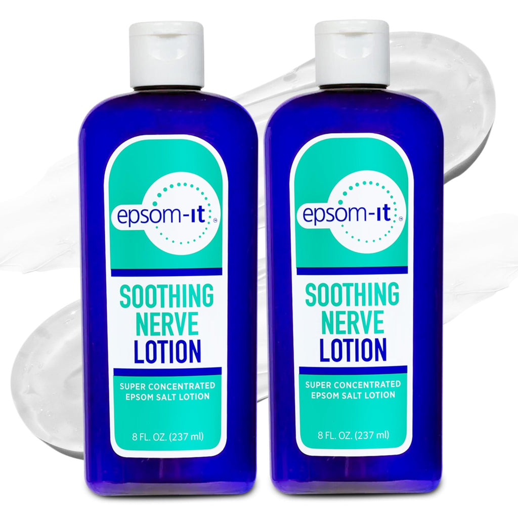 Epsom-It Soothing Nerve Lotion - Epsom Salt Magnesium Lotion, Topical Magnesium Cream with Capsaicin & Arnica to Provide Comfort for Legs, Knee and Feet, 8.0 oz., 2-Pack - TrustMedUSA