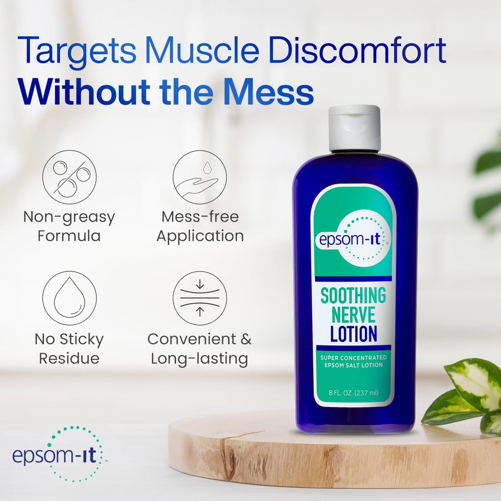 Epsom-It Soothing Nerve Lotion - Epsom Salt Magnesium Lotion, Topical Magnesium Cream with Capsaicin & Arnica to Provide Comfort for Legs, Knee and Feet, 8.0 oz., 2-Pack - TrustMedUSA
