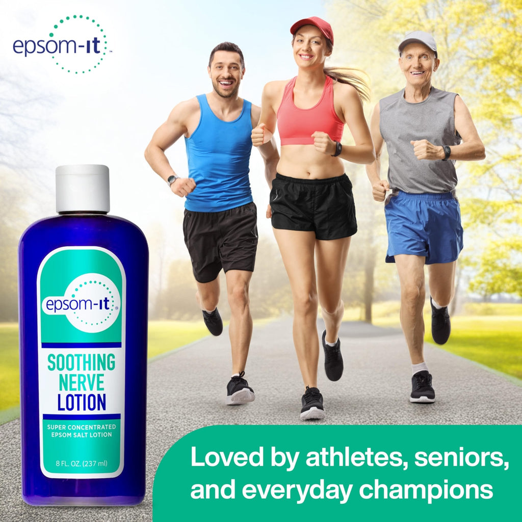 Epsom-It Soothing Nerve Lotion - Epsom Salt Magnesium Lotion, Topical Magnesium Cream with Capsaicin & Arnica to Provide Comfort for Legs, Knee and Feet, 8.0 oz., 2-Pack - TrustMedUSA