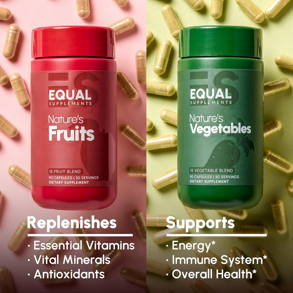 Equal Supplements Fruits and Vegetables Capsules | 2 Month Supply | GMP Certified-Manufactured in US | Fruit and Veggies Supplement for Balance | of Nature, Fruit and Vegetable Capsule for Adults - TrustMedUSA