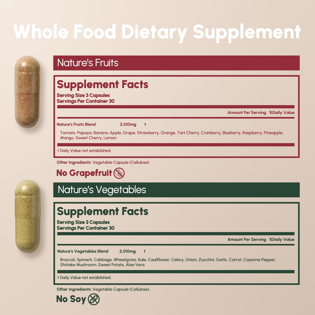 Equal Supplements Fruits and Vegetables Capsules | 2 Month Supply | GMP Certified-Manufactured in US | Fruit and Veggies Supplement for Balance | of Nature, Fruit and Vegetable Capsule for Adults - TrustMedUSA