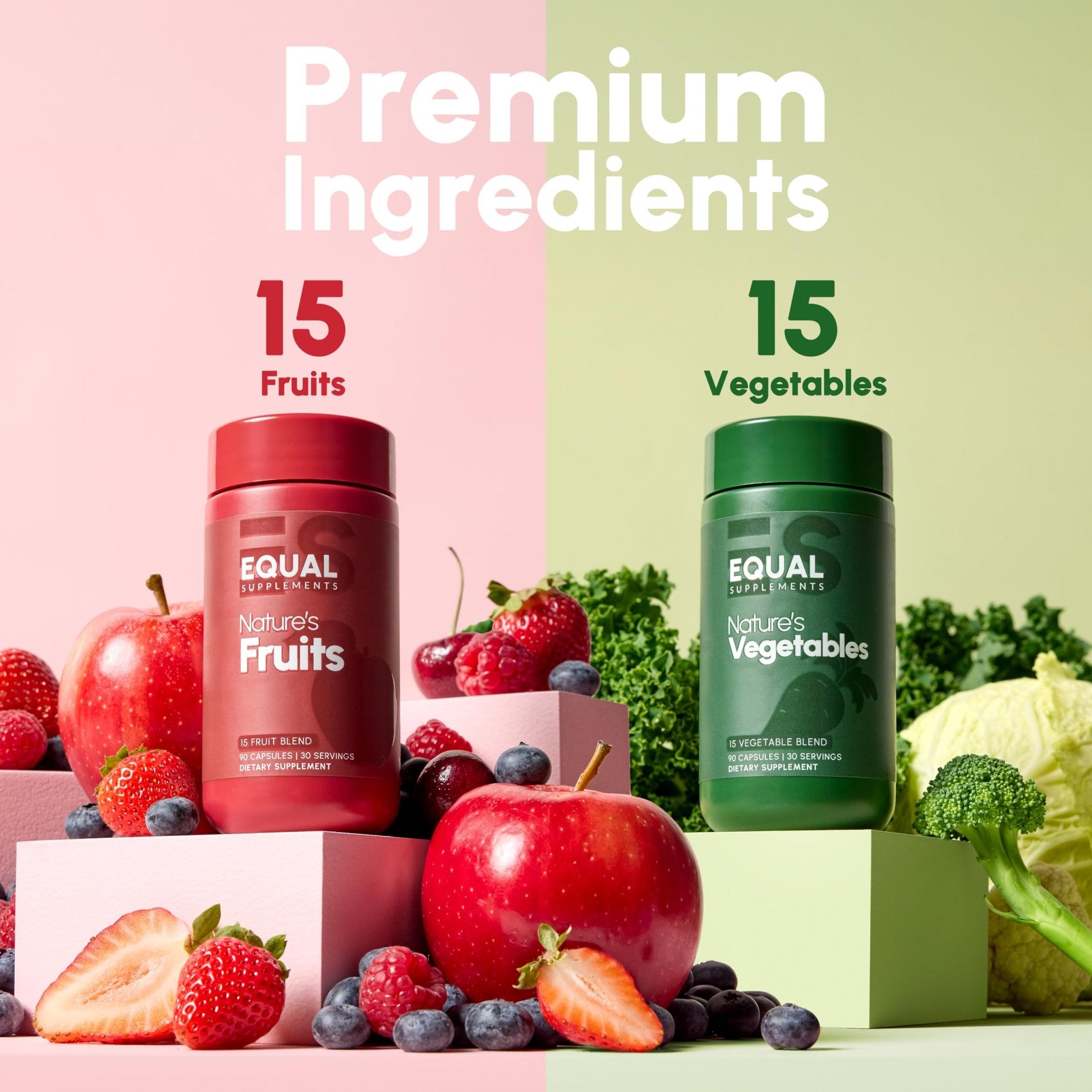 Equal Supplements Fruits and Vegetables Capsules | 2 Month Supply | GMP Certified-Manufactured in US | Fruit and Veggies Supplement for Balance | of Nature, Fruit and Vegetable Capsule for Adults - TrustMedUSA