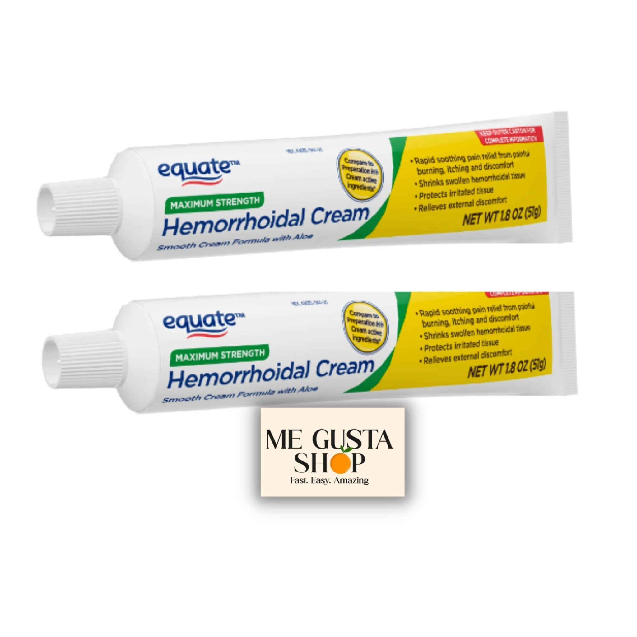 Equate Hemorrhoidal Cream,1.8 Oz (Pack of 02) Total 2 + me Gusta Sticker - TrustMedUSA