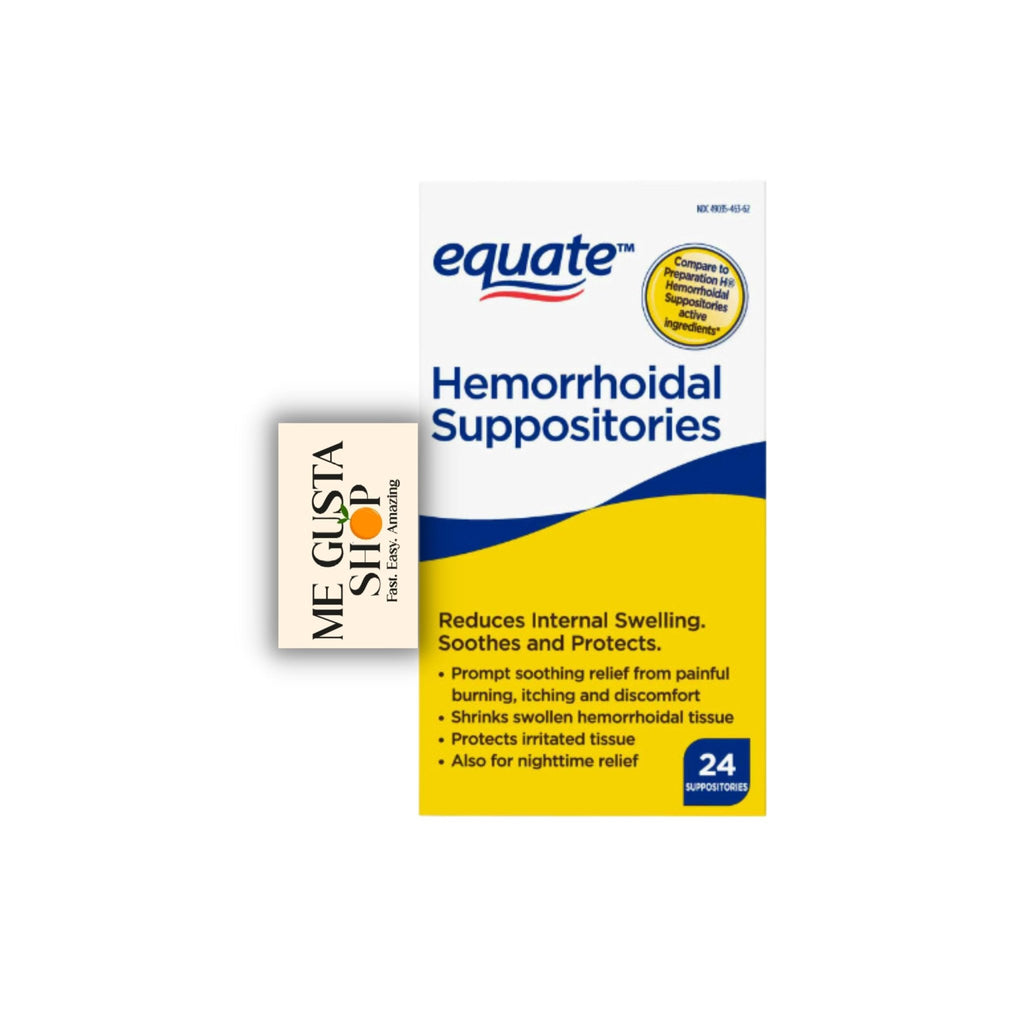 Equate Hemorrhoidal Suppositories 24 Ct Pack of 01 24 Total + me Gusta Sticker - TrustMedUSA