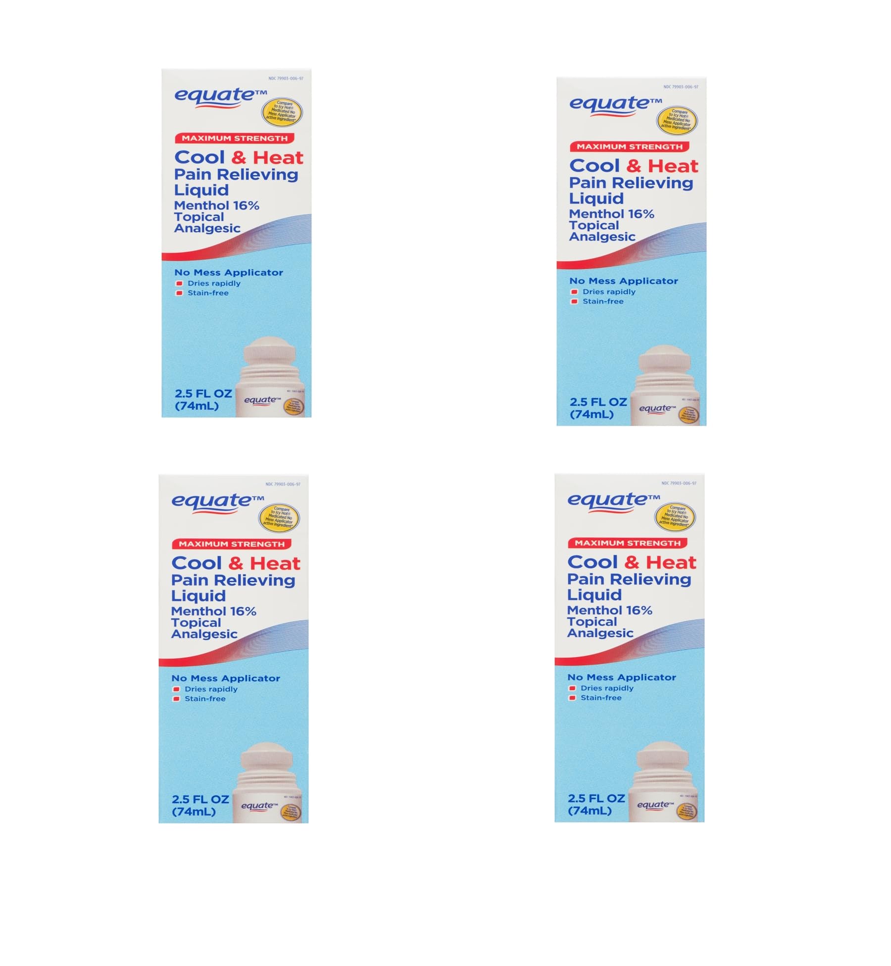 Equate Maximum Strength Cool & Heat, Equate Cool & Heat Pain Relief, Joint Pain Relief, 2.5 fl. oz, Pack of 2 - TrustMedUSA