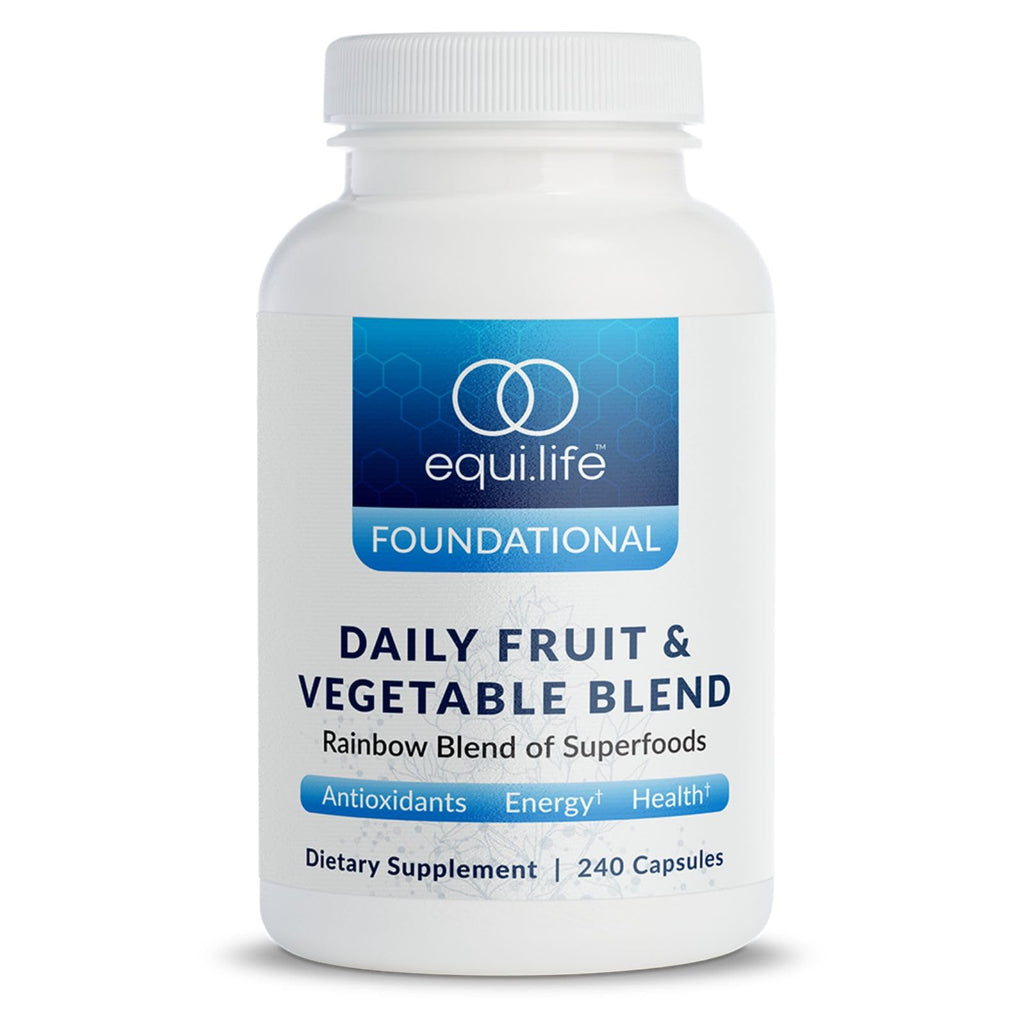 Equilife Daily Fruit & Vegetable Blend, Superfood Antioxidant Supplement Capsules, Nutrient Dense with Vitamin C, Fiber, and 9 Essential Amino Acids, Supports Energy, Vegan 240 Capsules - TrustMedUSA