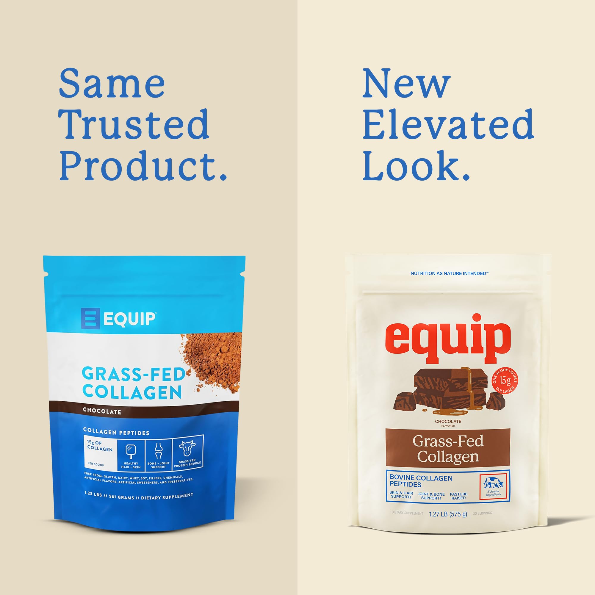 Equip Foods Grass Fed Collagen Powder | Hydrolyzed Bovine Collagen Peptides with Amino Acids | Prime Beef Collagen for Healthy Joints, Skin & Nails | Non-GMO, Paleo Friendly | 30 Servings, Chocolate - Maple Wellness Supplements