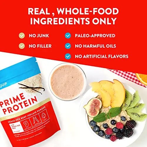 Equip Foods Prime Protein - Grass Fed Beef Protein Powder Isolate - Gluten Free Carnivore - TrustMedUSA