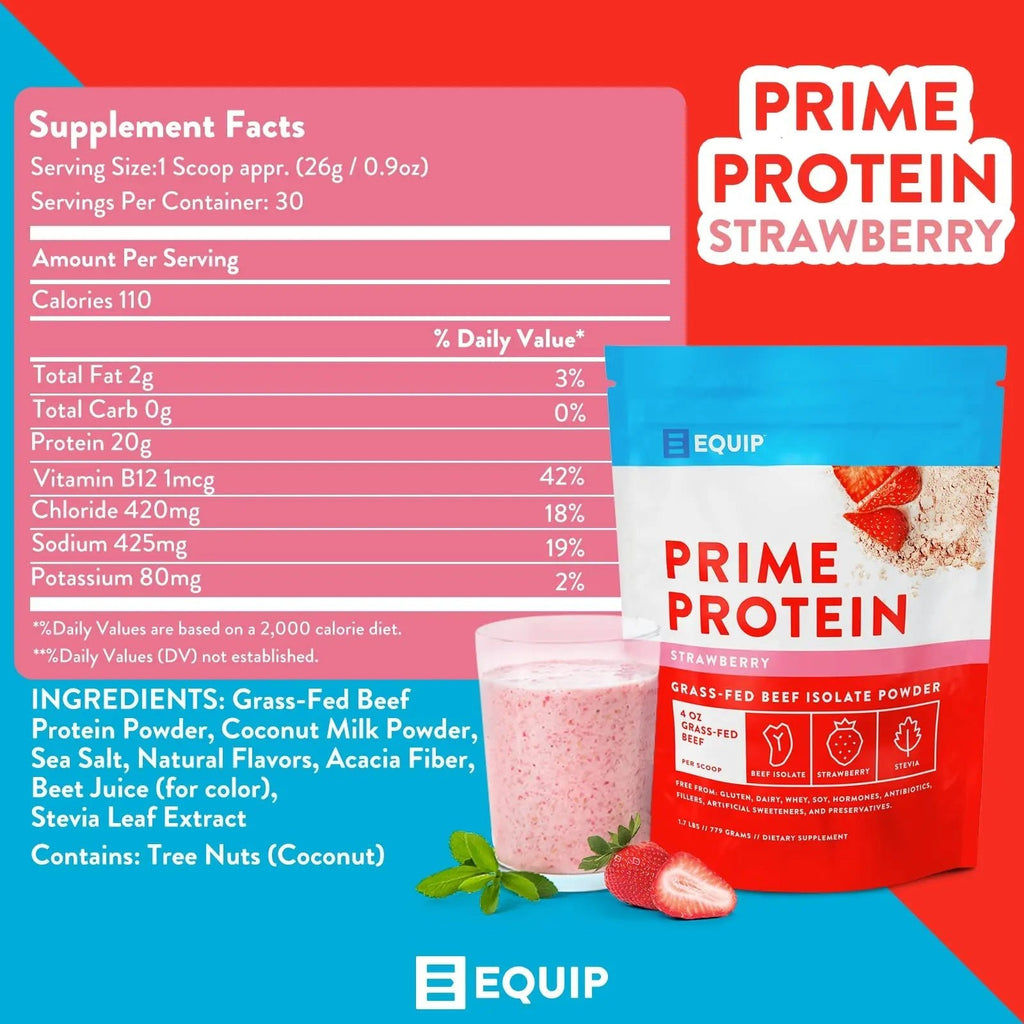 Equip Foods Prime Protein - Grass-Fed Beef Protein Powder Isolate -Paleo and Keto - TrustMedUSA